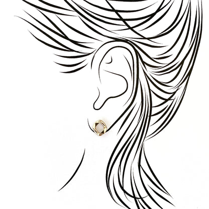 Gold-plated geometric earrings with open square design and polished shine