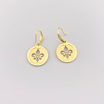 Nomination-Ohrringe rund mit Lilienmotiv und 24K Vergoldung