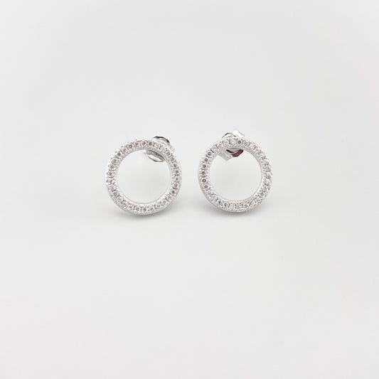 Kolczyki z cyrkoniami w srebrze 925 o lekkiej, otwartej formie